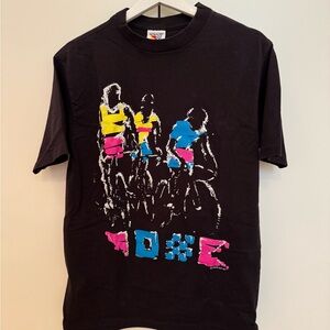 Newport Blue Black Cyclist T-Shirt with Colorful Graphic - Bike Bicycle